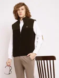 Octave Men Olive Green Mock Collar Sweatshirt