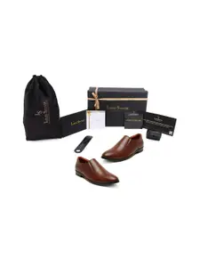 LOUIS STITCH Men Leather Tan Slip-On Shoes