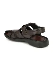 Azzaro Black Men Brown Sandals