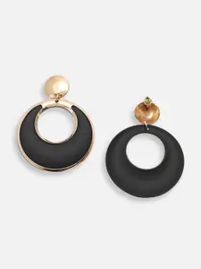 SOHI Gold-Plated Contemporary Drop Earrings