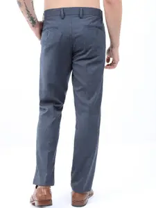 HIGHLANDER Men Slim Fit Smart Formal Trousers with Elasticated Waist Band & Turn Up Hem