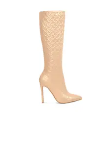 London Rag Women Quilted High Heeled Winter Boots