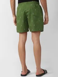 Peter England Men Conversational Printed Pure Cotton Shorts
