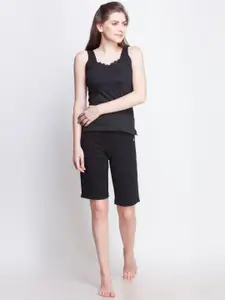 Dollar Missy Pack of 4 Combed Cotton Camisole 371-BLK-WH-SKN-LP-PO4