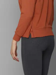 Allen Solly Woman Drop Shoulder Sleeve Pure Cotton Sweatshirt