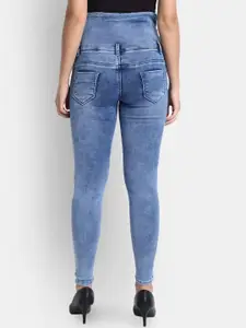 BROADSTAR Women Comfort Skinny Fit High-Rise Heavy Fade Stretchable Jeans