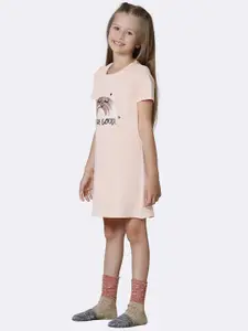 Van Heusen Girls Graphic Printed Round Neck T-shirt Nightdress