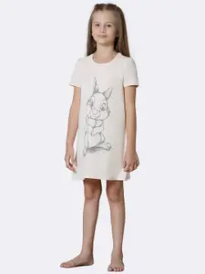 Van Heusen Girls Graphic Printed Round Neck T-shirt Nightdress