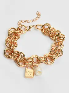 SOHI Women Gold-Plated Link Bracelet