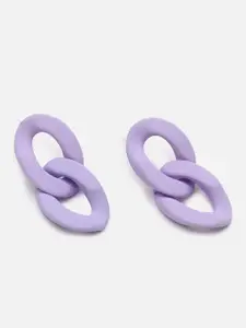 SOHI Gold Plated Contemporary Drop Earrings