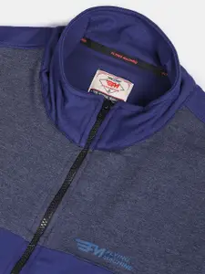 Flying Machine Men Blue Colourblocked Sweatshirt