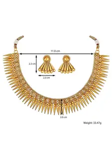I Jewels Gold-Plated Choker Necklace Jewellery Set