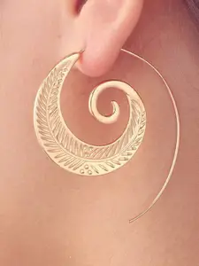 Jewels Galaxy Gold-Plated Contemporary Hoop Earrings