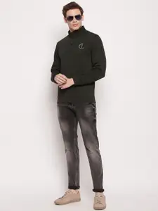 Cantabil  Mock Collar Front-Open Sweatshirt