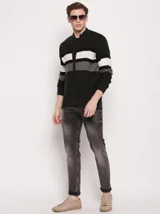 Cantabil Men Colourblocked Wool Cardigan