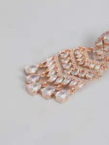 Estele Rose Gold-Plated Teardrop Shaped Drop Earrings