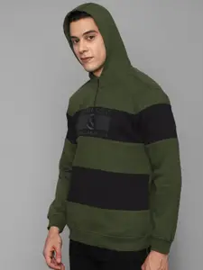 Allen Solly Men Striped Hooded Cotton Sweatshirt
