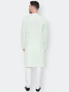 Latest Chikan Garments Men Striped Handloom Kurta
