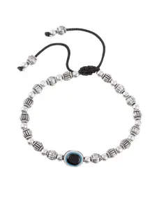 Silvermerc Designs Women Brass Oxidised Silver-Plated Charm Bracelet
