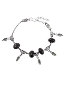 Silvermerc Designs Women Brass Oxidised Silver-Plated Link Bracelet