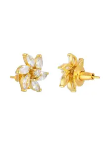 Voylla Women Gold Plated Floral Studs Earrings