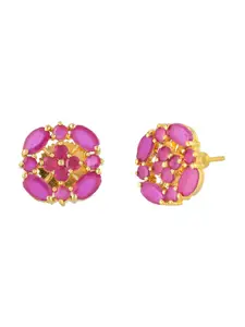 Voylla Gold Plated Contemporary Studs Earrings