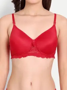 FIMS Pack of 3 Rapid-Dry Lace Lightly Padded Bra Fancy_Pad_Bra_RedPurpleMaroon
