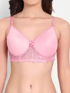 FIMS Pack of 3 Rapid-Dry Lace Lightly Padded Bra Fancy_Pad_Bra_PinkRaniPurple