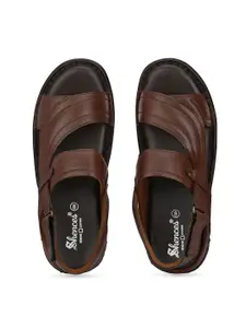 SHENCES Men Leather Comfort Sandals
