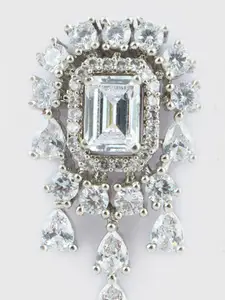 AURAA TRENDS Rhodium Plated Contemporary Drop Earrings