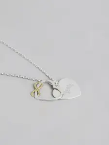 Carlton London Women Rose Gold-Plated Pendant with Chain