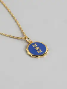 Carlton London Cubic Zirconia Gold-Plated Pendant With Chain