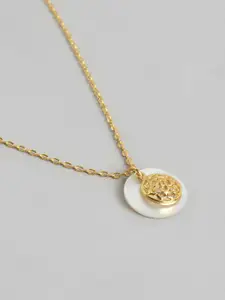Carlton London Gold-Plated Mother Of Pearl Pendant With Chain