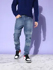 The Roadster Lifestyle Co. Men Carrot Heavy Fade Reflective Stretchable Jeans