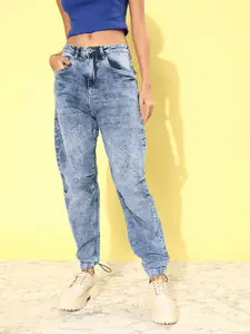 The Roadster Life Co. Women Sky Blue Slouchy Fit We May Party High-Rise Stretchable Jeans
