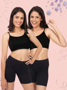 DChica Girls Pack Of 2 Double Layer Premium Cotton Non-Wired Non Padded Beginners Bra DCBRJU6855/xxs W