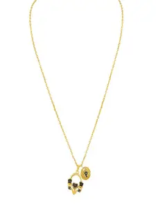 Mahi Women Gold-Plated Heart Coin Charm Pendant With Chain