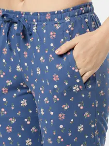 Jockey Women Cotton Relaxed Fit Printed Lounge Pants with Side Pockets