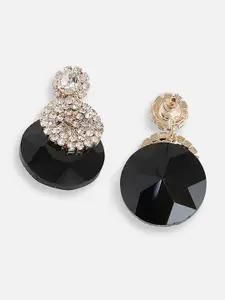 SOHI Gold Plated Circular Drop Earrings