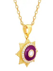 GIVA 925 Sterling Silver Gold-Plated British Royal Pendant With Link Chain