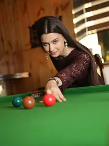 Sera Round Neck Self Design Lace Top