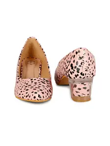 Denill Printed Block Pumps Heels