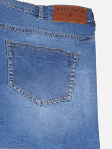 John Pride Men Plus Size Washed Washed Denim Shorts