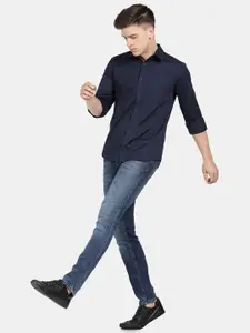 t-base Men Cotton Solid Casual Shirt