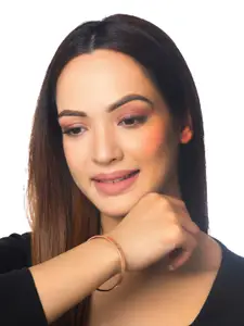 Yellow Chimes Rose Gold-Plated Heart Designed Bangle