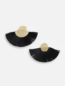 SOHI Gold-Plated Contemporary Drop Earrings