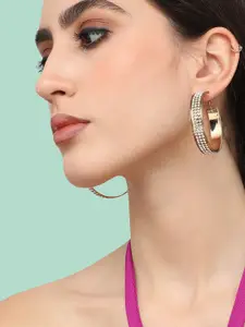 SOHI Gold-Plated Contemporary Hoop Earrings