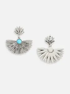 SOHI Women Silver Plated Contemporary Drop Earrings