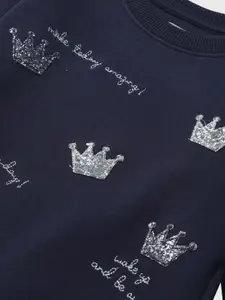 Gini and Jony Girls Embellished Cotton Sweatshirt