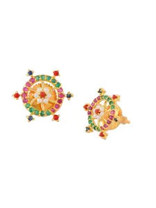 Voylla Gold-Plated Contemporary Studs Earrings